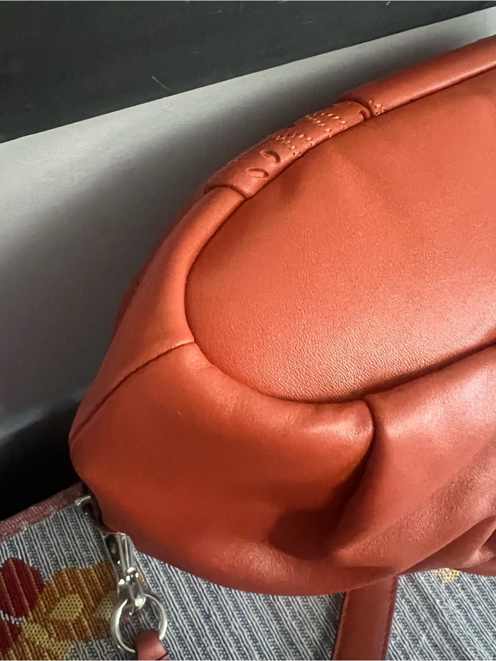 Coach Madison Tossed Lace Lindsey Orange Leather Satchel HTF - Picture 12 of 14